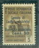 Italia Emissioni Locali 1945 Castiglione D'Intelvi N° 1 Siglato Fiecchi MNH** - National Liberation Committee (CLN)