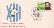 1976-CE-15 CUBA 1976 SPECIAL CANCEL CHESS AJEDREZ. TORNEO DE AJEDREZ. CLAUSURA DE MAESTROS. CAPABLANCA IN MEMORIAN. - Briefe U. Dokumente