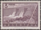 Argentine 1956 Y&T 548A.  Pli Accordéon. Barrage Hydroélectrique De Nihuil (río Atuel) - Acqua