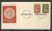 Greece Grece Hellas 1966 FDC + Mi 919 /0 YT 897 /8 - “Ship” – Europa Cept / Tilisiertes Boot Mit Geblähtem Segel - Covers & Documents