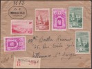 Monaco 1948 Y&T 277, 309 X 2, 311, 312 Sur Lettre Recommandée De L'Office Des émissions. Oblitération Machine !! - Storia Postale