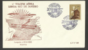 Portugal 50 Ans 1º Traversée Par Avion Atlantique Sud Gago Coutinho Cachet Commemoratif Porto Oporto 1972 - Postal Logo & Postmarks