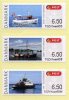 DENMARK / DANEMARK (2014) - ATM SYDFRIMEX 2014, 3 X 6.50 DKK - Mail Boats, Ships, Bateaux (IDA, Vesta, Røret) - Timbres De Distributeurs [ATM]