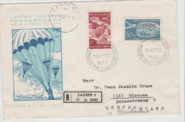 Yu103 / JUGOSLAWIEN -  Fallschirmspringer Wettkampf 1951 (Einschreiben  FDC) - Covers & Documents