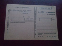 Hungary -Szilágyi István Radio Kereskedés  Budapest - Átutalási Értesítés  1941   D133576.13 - Briefe U. Dokumente