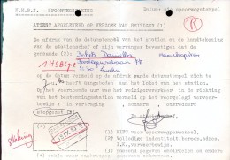 Attest  Trein Onderbroken Vakbondsaktie  Staking - Spoorwegen - Stempel Station Gavere Asper 19 Sept 1983 - Andere & Zonder Classificatie