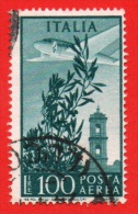 1948/52 (A142/l) Torre Del Campidoglio Lire 100 (filigrana Ruota III) - Usato - Leggi Il Messaggio Del Venditore - Luftpost