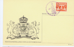 Netherlands: 1943 Dag Van De Postzegel Briefkaart Met Speciaal Stempel, Day Of Stamps, General Picture - Brieven En Documenten
