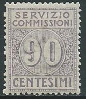 1913 REGNO SERVIZIO COMMISSIONI 90 CENT MH * - Y082 - Taxe Pour Mandats