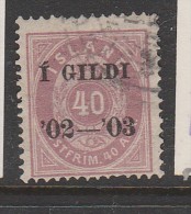 ISLANDE N° 31 40A LILAS SURCHARGE 1 GILDI 02-03 DENTELE 14 X 13 1/2 OBL - Usati