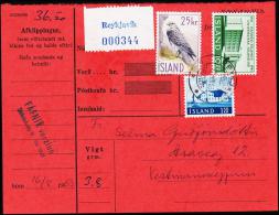 1960. Islandic Falcon. 25 Kr. Fylgibréf. REYKJAVIK 17.VIII.63. (Michel: 339) - JF180949 - Briefe U. Dokumente