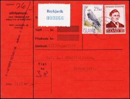 1960. Islandic Falcon. 25 Kr. Fylgibréf. REYKJAVIK 11.VI.63. (Michel: 339) - JF180945 - Brieven En Documenten