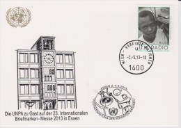 United Nations Show Card 2013 ´Essen´ - May 2013 - With Mi 765 World Radio Day - Lettres & Documents