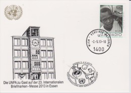 United Nations Show Card 2013 ´Essen´ - May 2013 - With Mi 765 World Radio Day - Briefe U. Dokumente