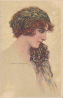 No 1 T. CORBELLA, GLAMOUR, YOUNG LADY WITH SCARF, EX Cond. PC Not Mailed - Corbella, T.