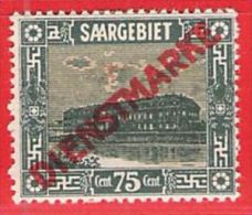 MiNr.10 D X (Falz) Deutsche Abstimmungsgebiete  Saargebiet Dienstmarken - Servizio