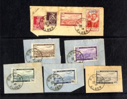 MAROC  6 TIMBRES AVIATION  SUR FRAGMENT - Luftpost