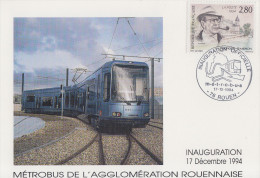 Carte  FRANCE   Inauguration  METROBUS   ROUEN    1994 - Autres (Terre)