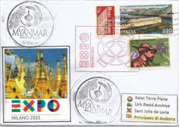 MYANMAR. EXPO MILAN 2015, Belle Lettre Du Pavillon BIRMAN, Avec Tampon Officiel De L'EXPO, Postée De Milano Roserio - 2015 – Milaan (Italië)