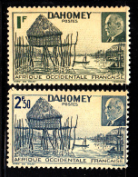 Dahomey Unused Scott #135-#136 Set Of 2 Pile House, Marshal Petain - Ungebraucht