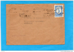 MARCOPHILIE-lettre SUEDE-cad 1952+flamme JEUX OLYMPIQUES HELSINKI-1952 - Other & Unclassified