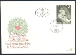 Austria Österreich FDC Cover 1968: Mothers Day; Mutter Tag; Heart Herz; Mather With Kind - Moederdag