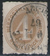 Flensburg 8/11 67 Auf 4 Shillinge Gelbbraun - Schleswig Holstein Nr. 17 - Pracht - Schleswig-Holstein