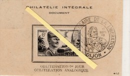 Dijon 21.5ème Anniversaire De La Liberation Le 11 Septembre 1949 1èr Jour Obliteration Analogique A - Sonstige & Ohne Zuordnung