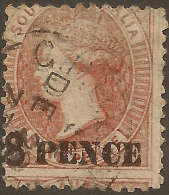 SOUTH AUSTRALIA 1876 8d On 9d QV SG 118 U #QS164 - Used Stamps