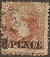 SOUTH AUSTRALIA 1876 8d On 9d QV SG 118 U #QS164 - Usados