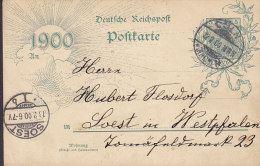 Germany Deutsche Reichspost Germania "1900" CÖLN (Rhein) 1900 SOEST Westphahlen (2 Scans) - Tarjetas