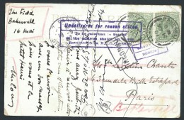 GRANDE BRETAGNE - Carte ( Pliée ) De Bakewell Pour Paris En Retour En 1907 - A Voir - Lot P13954 - Storia Postale