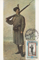 INDEPENDENCE WAR ANNIVERSARY, N. GRIGORESCU-THE SENTRY PAINTING, CM, MAXICARD, CARTES MAXIMUM, 1977, ROMANIA - Maximum Cards & Covers