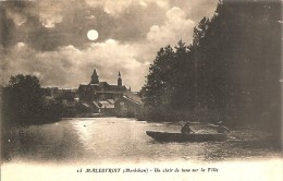 56 MALESTROIT LA NUIT AVEC UN SUPERBE CLAIR DE LUNE SUR LA VILLE - Malestroit