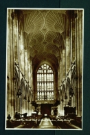 ENGLAND  -  Bath Abbey  Nave And West Window  Unused Vintage Postcard As Scan - Bath