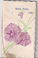 BONNE ANNEE 1920    PENSEES ROSES  5X9CM   CARNET 7 FEUILLES - Klein Formaat: 1901-20