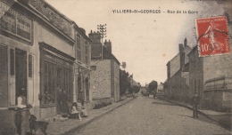 ( CPA 77 )  VILLIERS-SAINT-GEORGES  /  Rue De La Gare  -  (tachée Haut Droit) - Villiers Saint Georges