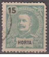 HORTA (Açores) - 1898-1905,  D. Carlos I. Novas Cores E Valores.  15 R.    D. 11 3/4 X 12  (o)  MUNDIFIL  Nº 27 - Horta