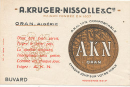 BU 1389/  BUVARD A KRUGER- NISSOLLE & Cie  VIN  ORAN ALGERIE - Softdrinks