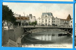 F317, Yverdon, La Caserne Et La Thièle, 1612, Calèche, Circulée 1908 - Yverdon-les-Bains 