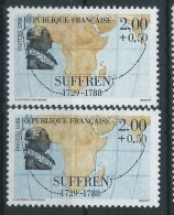 [12] Variété : N° 2518 Suffren Impression Défectueuse Des Continents + Normal ** - Unused Stamps