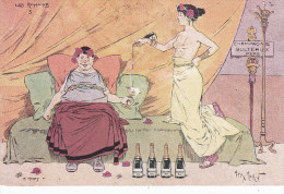 Illustrateur  MORIN Henri, Nue Servant Champagne Bulteaux Père - Morin, Henri