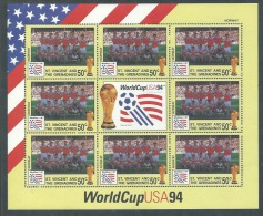 Saint-Vincent N° 2098 F XX Coupe Du Monde De Football 1994 Aux U.S. A., L' équipe De Norvège En Mini-feuille Ss Ch., TB - 1994 – Estados Unidos