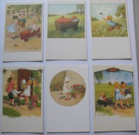 6 Cartes Postales Modernes Enfantines Repro Ludom Ebner - Collections, Lots & Series