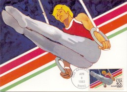 USA 1983 , Olympics 83 - Men's Gymnastic - Maximum Card - Los Angeles 8 Apr 1983 - Maximum Cards