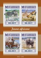 Mozambico 2015, African Fauna, Zebra, Giraffes, 4val In BF - Girafes