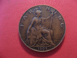 Grande-Bretagne - UK - Farthing 1908 Edward VII 5160 - B. 1 Farthing