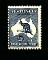 AUSTRALIA - 1913  KANGAROO  2 1/2 D.  1st  WATERMARK   MINT  SG4 - Neufs