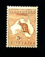 AUSTRALIA - 1913  KANGAROO  5 D.  1st  WATERMARK   MINT NH  SG8 - Neufs