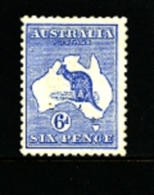 AUSTRALIA - 1913  KANGAROO  6 D.  1st  WATERMARK   MINT NH  SG9 - Neufs